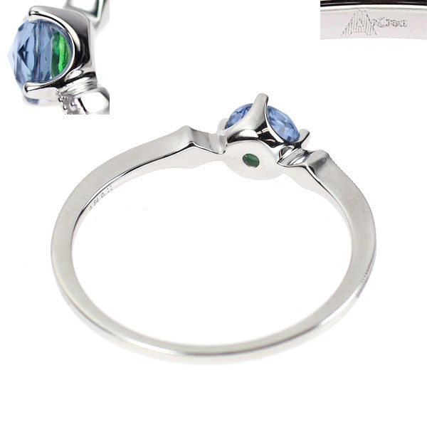 Ancrea/アンクレア K18WG ローズカット サファイア グリーンガーネット  