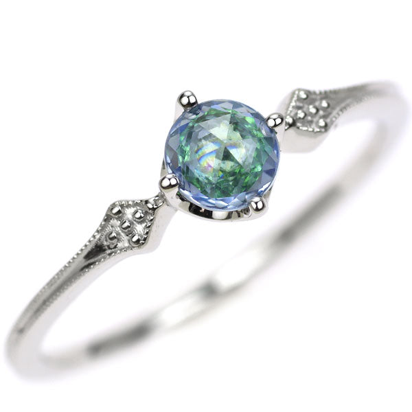 Ancrea/アンクレア K18WG ローズカット サファイア グリーンガーネット  