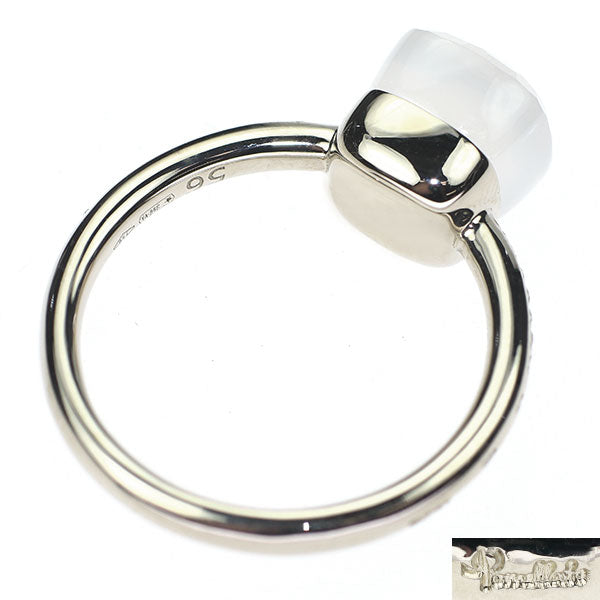 ポメラート K18WG ミルキー クオーツ ダイヤモンド リング ヌードミルキー 56号 《セルビー銀座店》【中古】