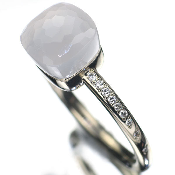 ポメラート K18WG ミルキー クオーツ ダイヤモンド リング ヌードミルキー 56号 《セルビー銀座店》【中古】