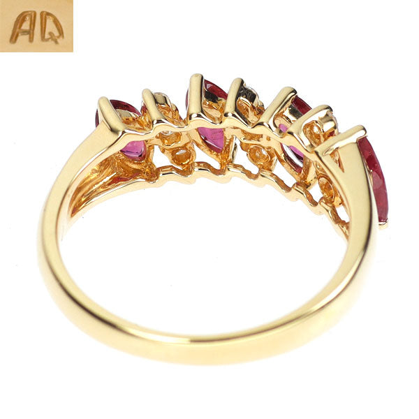 クイーン/Queen K18YG ルビー ダイヤモンド リング 0.99ct