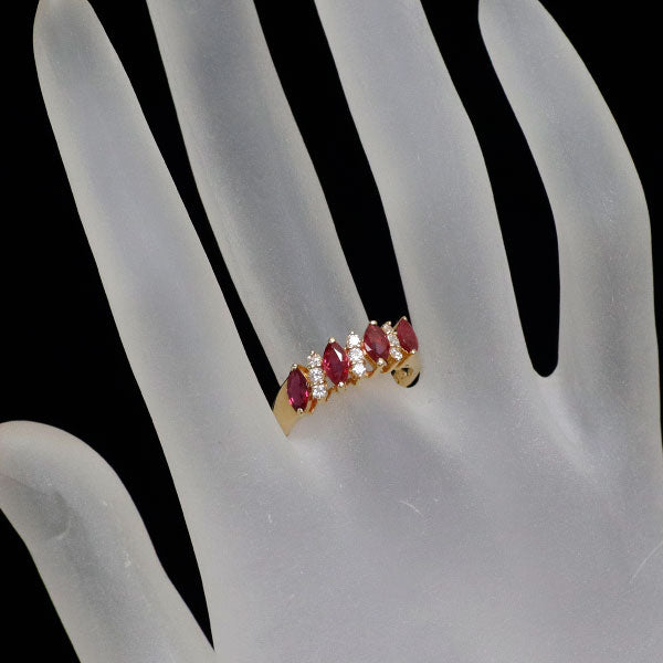 クイーン/Queen K18YG ルビー ダイヤモンド リング 0.99ct