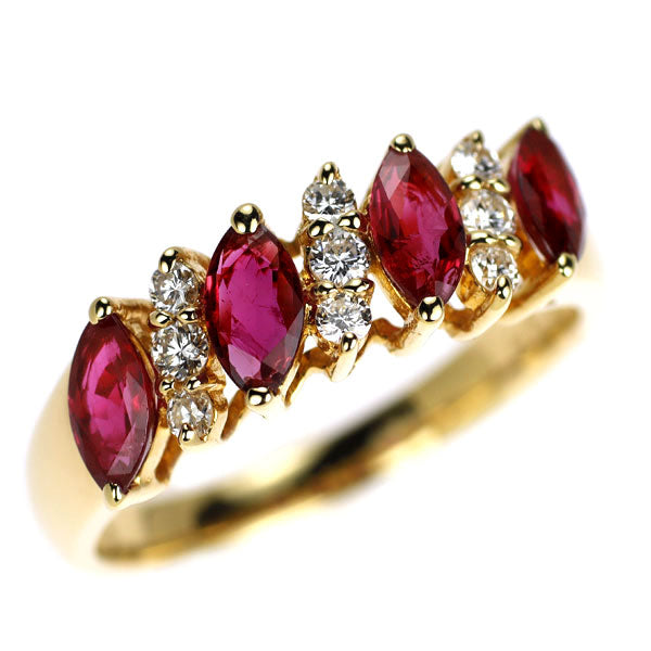 クイーン/Queen K18YG ルビー ダイヤモンド リング 0.99ct