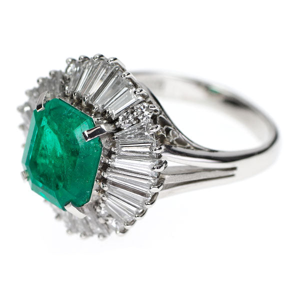 Pt900 エメラルド ダイヤモンド リング 2.61ct D1.79ct