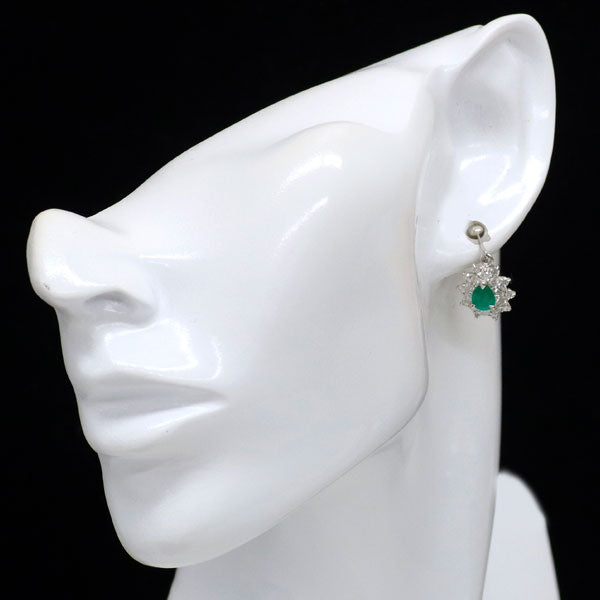 Pt900 エメラルド ダイヤモンド イヤリング 1.13ct D1.08ct
