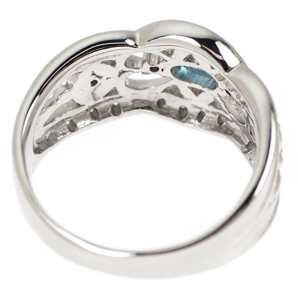 Pt900 サンタマリアカラーアクアマリン ダイヤモンド リング 0.15ct D0.24ct