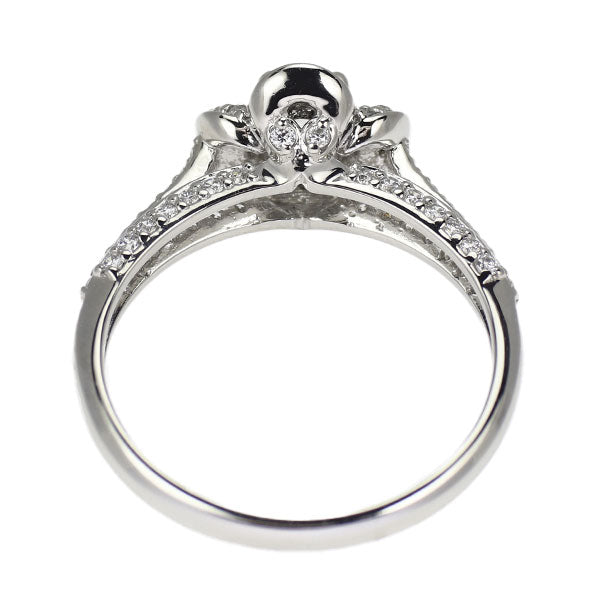 Pt950 ダイヤモンド リング 0.224ct D0.34ct フラワー マイクロパヴェ