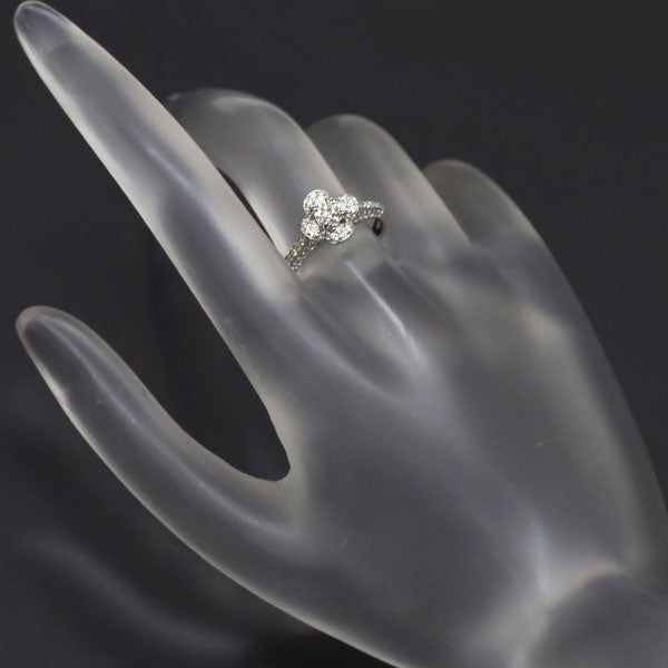 Pt950 ダイヤモンド リング 0.224ct D0.34ct フラワー マイクロパヴェ