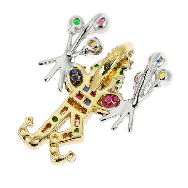 K18YG/WG ルビー サファイア ガーネット ダイヤモンド ベビーパール ペンダントトップ 1.00ct D0.13ct ピエロ