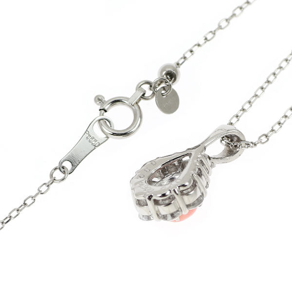 Pt コンクパール ダイヤモンド ペンダントネックレス 0.39ct D0.40ct