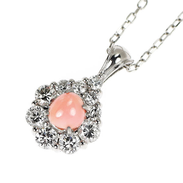 Pt コンクパール ダイヤモンド ペンダントネックレス 0.39ct D0.40ct