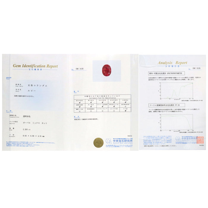 K18YG/Pt 非加熱ルビー ダイヤモンド ペンダントネックレス 2.203ct D0.80ct