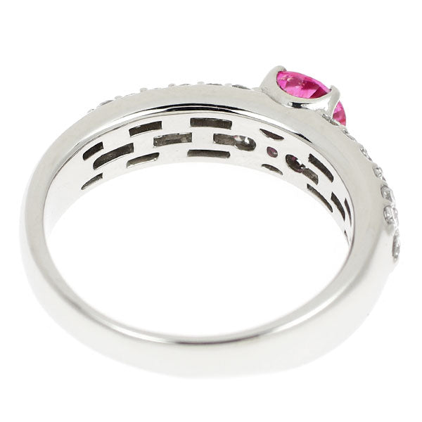 Pt900 ピンクサファイア ダイヤモンド リング 0.666ct D0.47ct