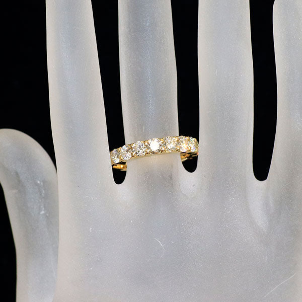 K18YG ダイヤモンド リング 2.20ct ハーフエタニティ