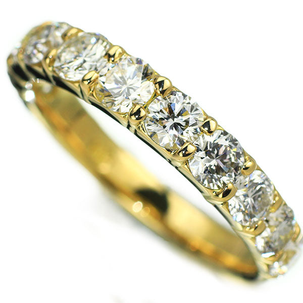 K18YG ダイヤモンド リング 2.20ct ハーフエタニティ