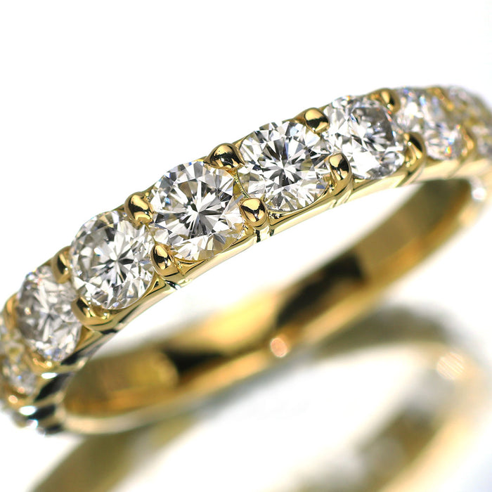 K18YG ダイヤモンド リング 2.20ct ハーフエタニティ
