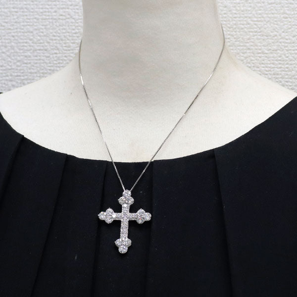 Pt ダイヤモンド ペンダントネックレス 5.276ct クロス
