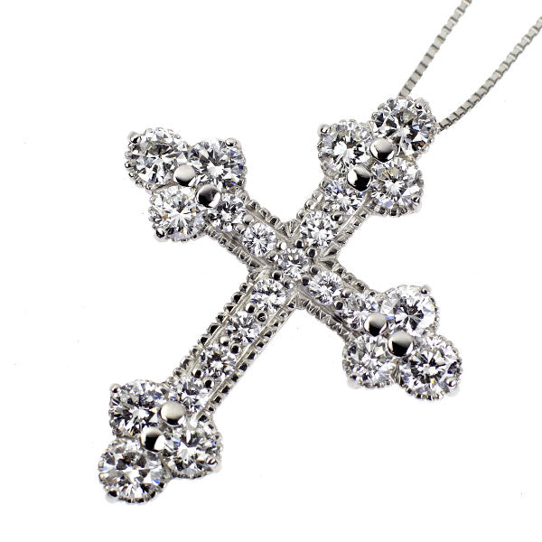 Pt ダイヤモンド ペンダントネックレス 5.276ct クロス