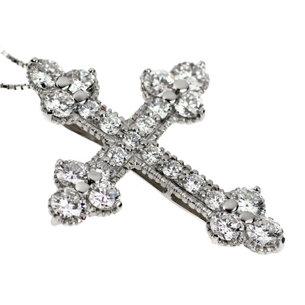 Pt ダイヤモンド ペンダントネックレス 5.276ct クロス