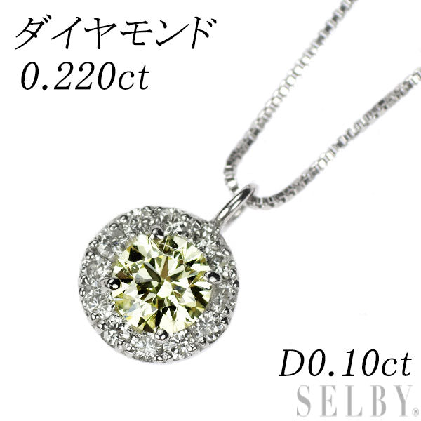 K18WG ダイヤモンド ネックレス 0.220ct D0.10ct