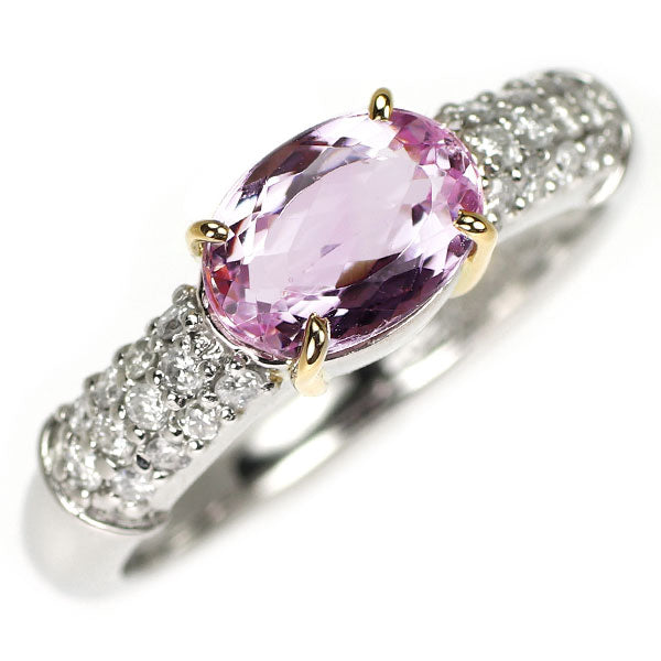 Pt900/ K18YG インペリアルトパーズ ダイヤモンド リング 1.57ct D0.25ct
