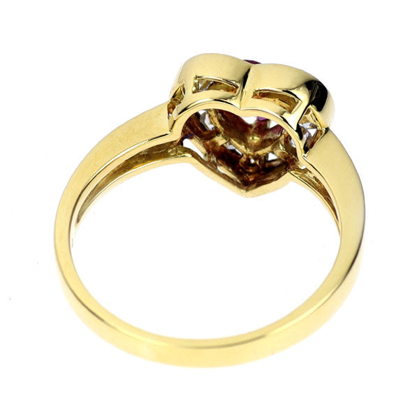 K18YG ルビー ダイヤモンド リング 0.39ct D0.54ct ハート — セルビー  