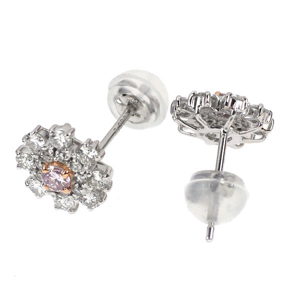 Pt900 天然ピンクダイヤ ダイヤモンド ピアス 0.141ct LPP Sl2 / l1 D0.54ct