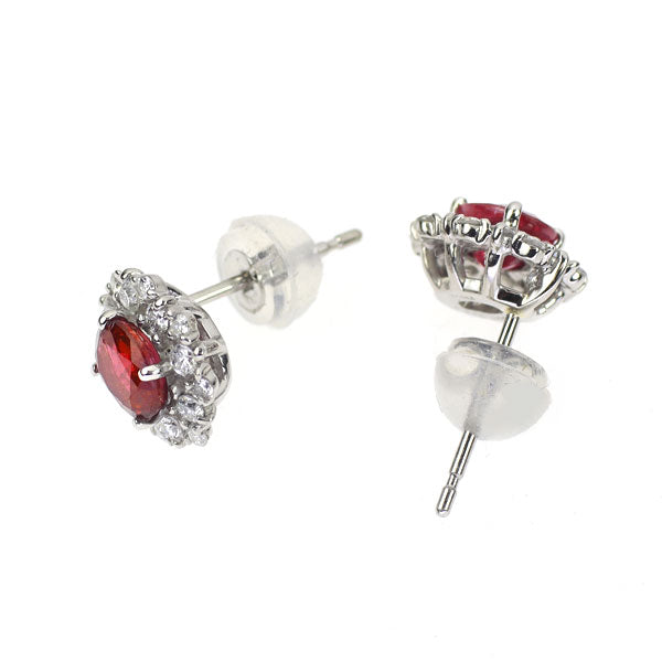 Pt900/ Pt950 ルビー ダイヤモンド ピアス 1.00ct D0.30ct