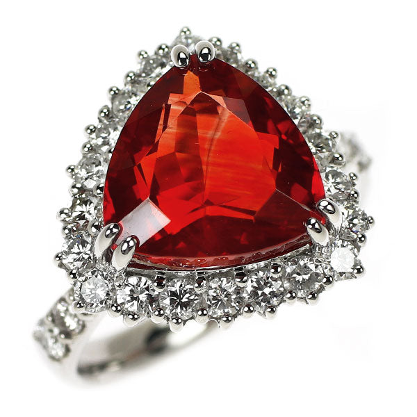 Pt950 アンデシン ダイヤモンド リング 5.02ct D1.05ct