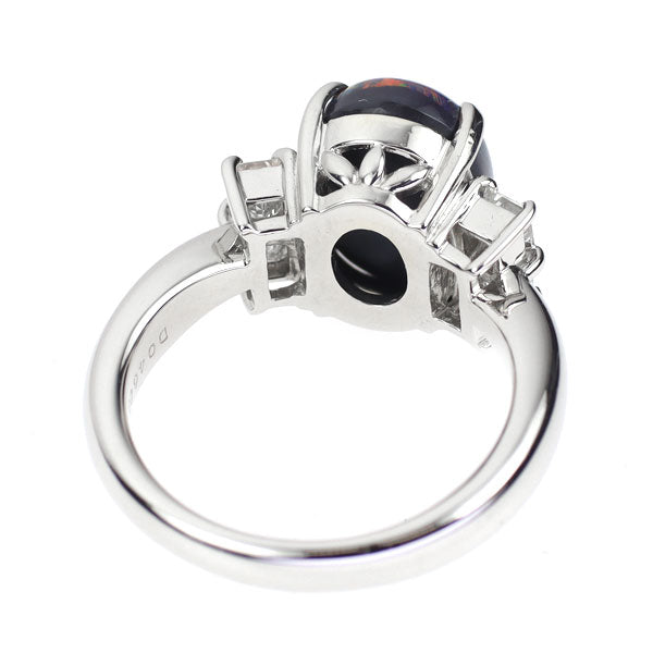 Pt900 ブラックオパール ダイヤモンド リング 2.913ct D0.46ct