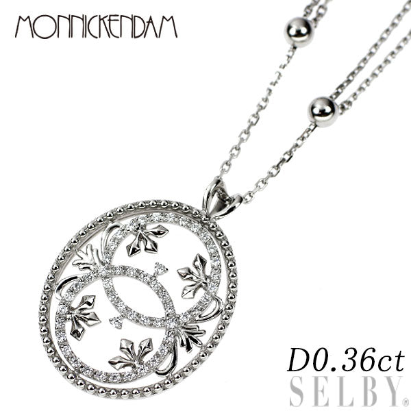 9/美品 モニッケンダム Pt900 ダイヤ計0.38ct ペンダントトップ モニッケンダム MONNICKENDAM ペンダントトップ Pt900 ダイヤ