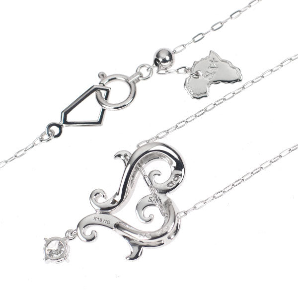 サバース K18WG ダイヤモンド ペンダントネックレス 0.19ct D0.09ct ハート
