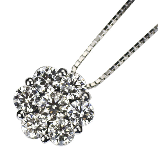Pt900/ Pt850 ダイヤモンド ペンダントネックレス 1.00ct フラワー