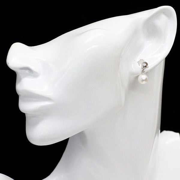 SV/ K14WG 花珠アコヤ 真珠 ネックレス＆ピアス 2点セット 径約4.2-8.0mm