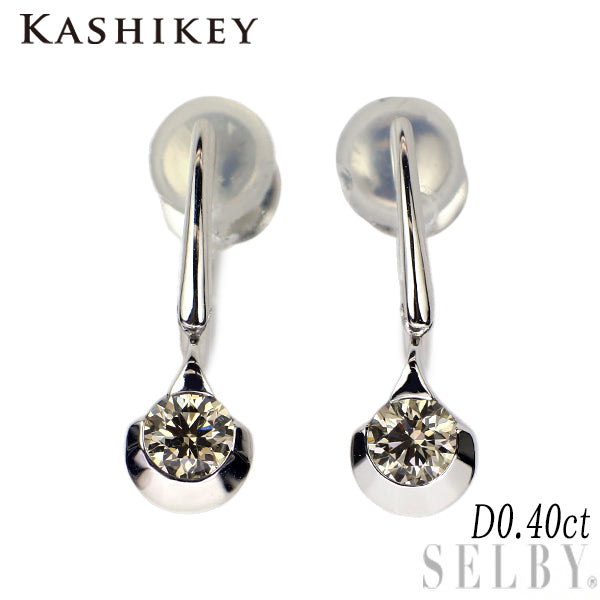 カシケイ/Kashikey K18WG ダイヤモンド イヤリング 0.40ct ドッツ