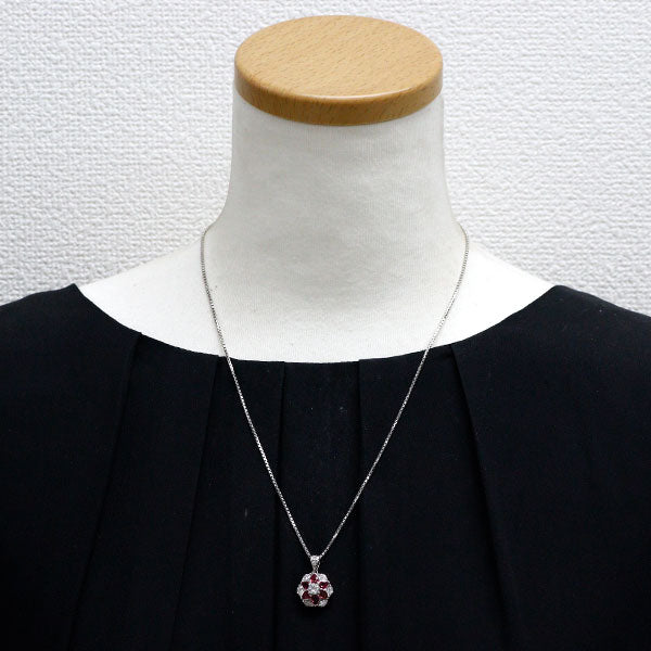 Pt ルビー ダイヤモンド ペンダントネックレス 1.33ct D0.97ct