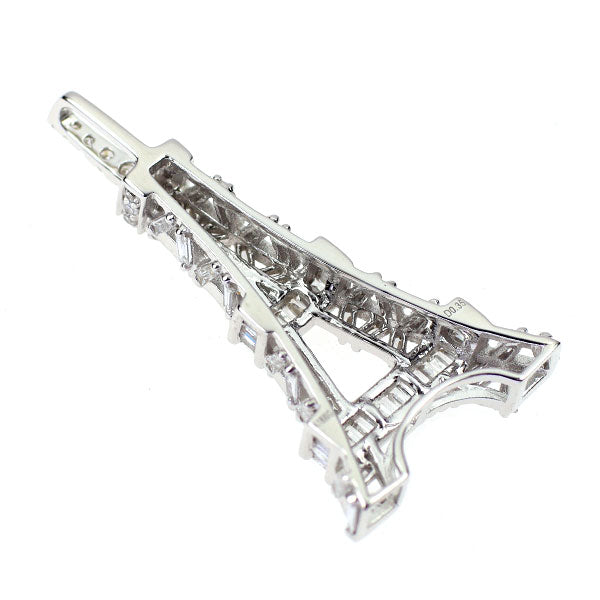 K18WG ダイヤモンド ペンダントトップ 0.35ct エッフェル塔