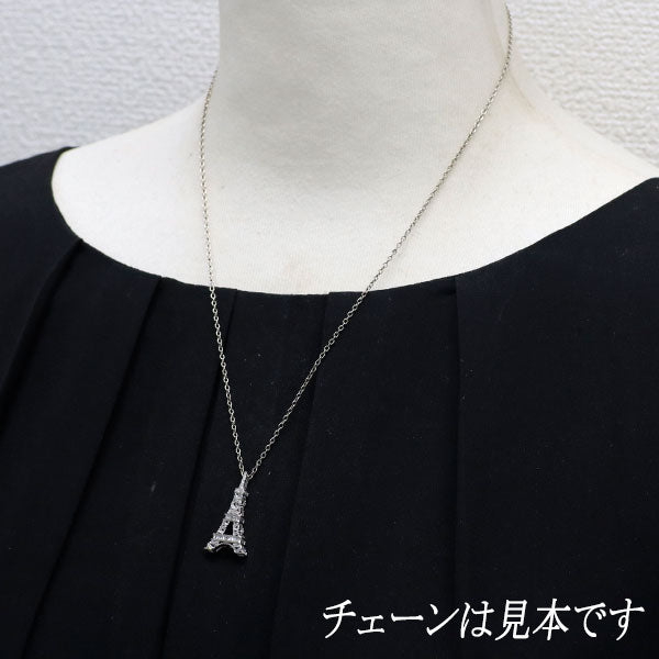 K18WG ダイヤモンド ペンダントトップ 0.35ct エッフェル塔
