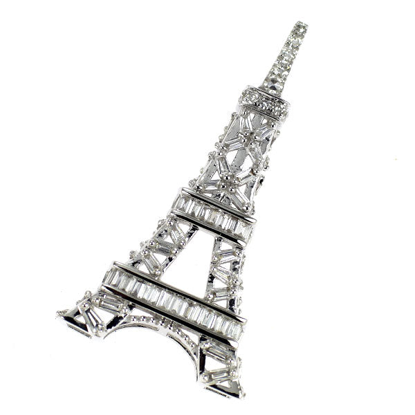 K18WG ダイヤモンド ペンダントトップ 0.35ct エッフェル塔