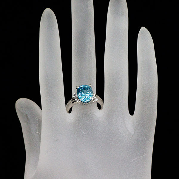 Pt900 ブルージルコン ダイヤモンド リング 6.83ct D0.13ct — セルビー