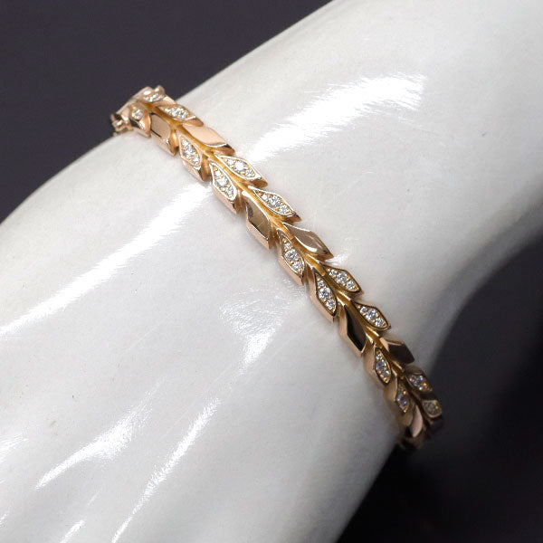 ティファニー K18PG ダイヤモンド バングル 0.46ct ヴァイン ヒンジ