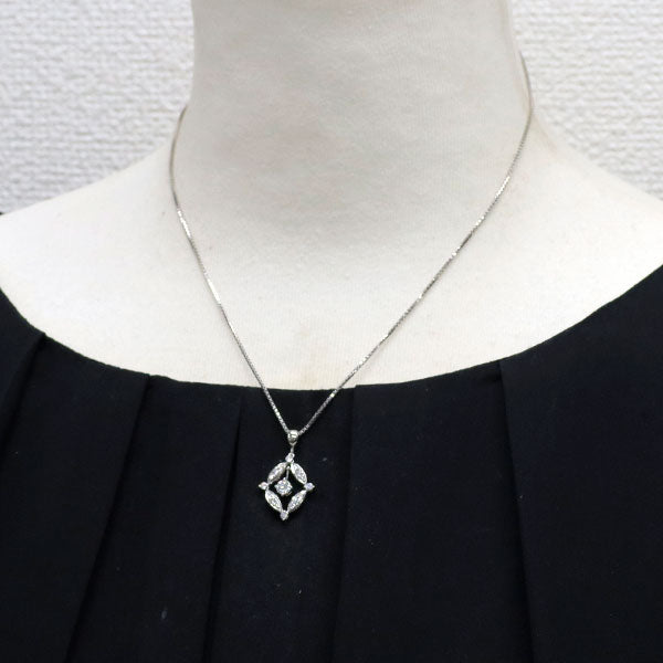 星の砂 Pt900/ Pt850 ダイヤモンド ペンダントネックレス 0.24ct D0.28ct