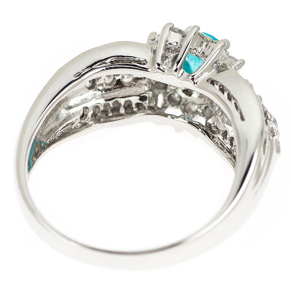 Pt900 ブラジル産 パライバトルマリン ダイヤモンド リング 0.351ct D1.00ct