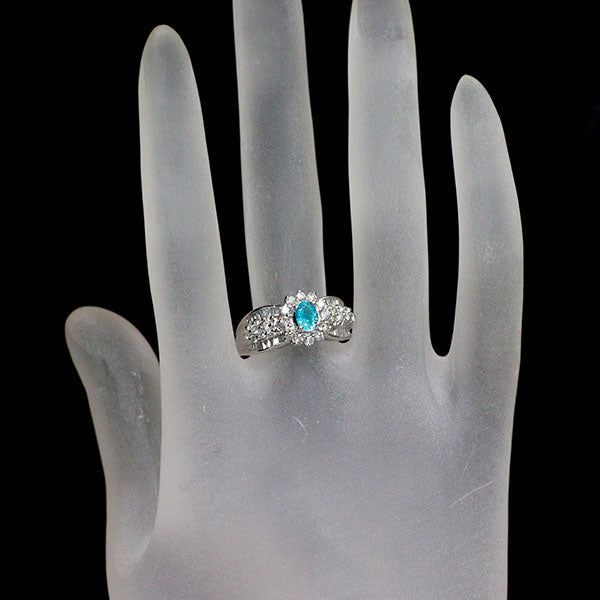 Pt900 ブラジル産 パライバトルマリン ダイヤモンド リング 0.351ct D1.00ct