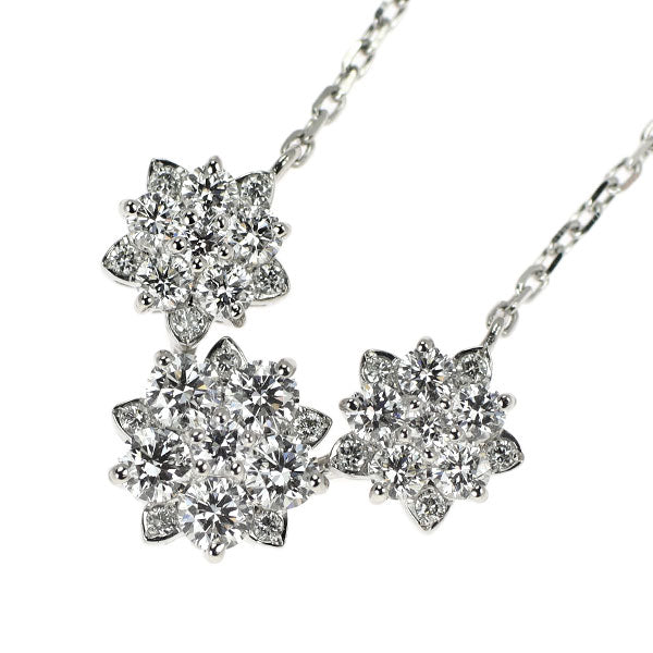 モニッケンダム Pt ダイヤモンド ペンダントネックレス 0.85ct フラワー