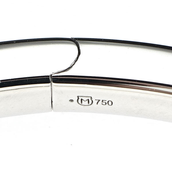 ミキモト K18WG 白蝶真珠 ダイヤモンド ブレスレット 径約 9.6mm バングル 《セルビー銀座店》【中古】