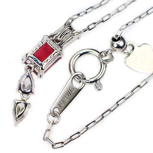 希少 Pt900/K18WG レッドベリル ダイヤモンド ペンダントネックレス 0.424ct D0.440ct