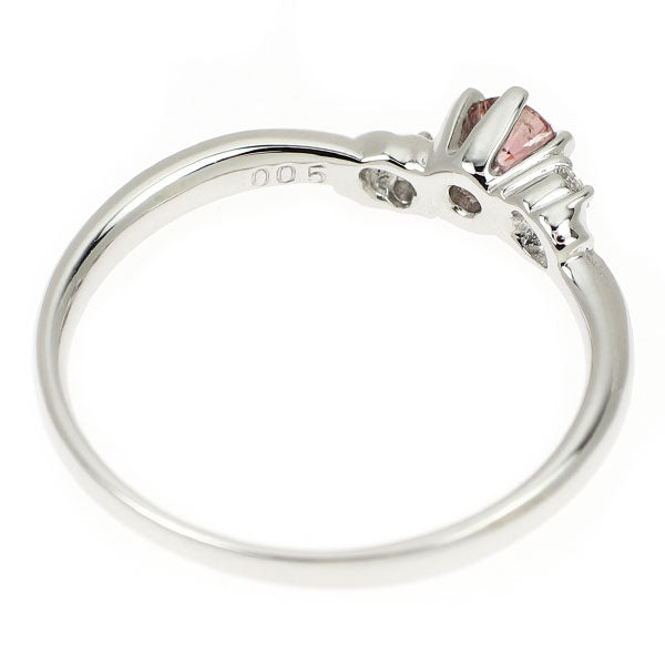 Pt1000 天然ピンクダイヤモンド リング 0.233ct FDOP SI2 D0.05ct