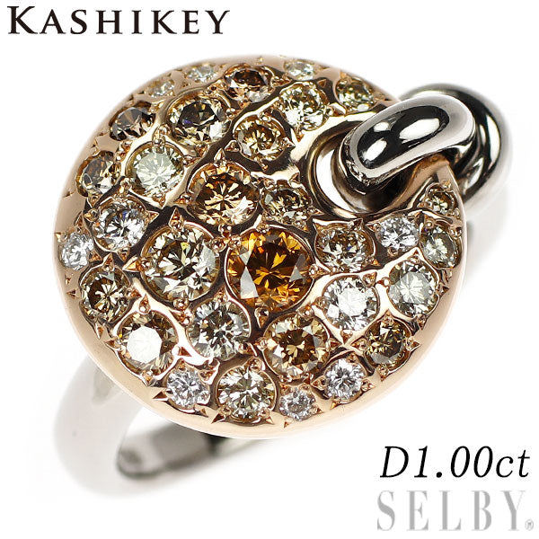 カシケイ K18WG/PG ダイヤモンド リング 1.00ct メランジェ