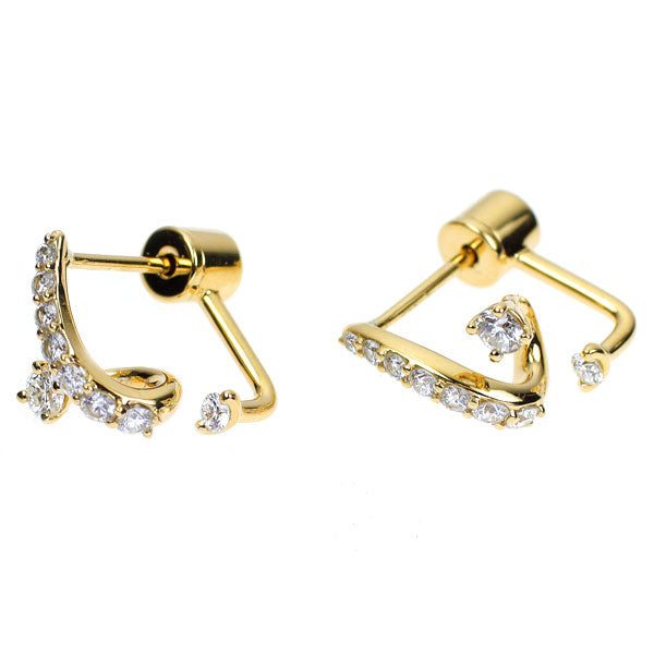 小寺智子 K18YG ダイヤモンド ピアス 0.41ct